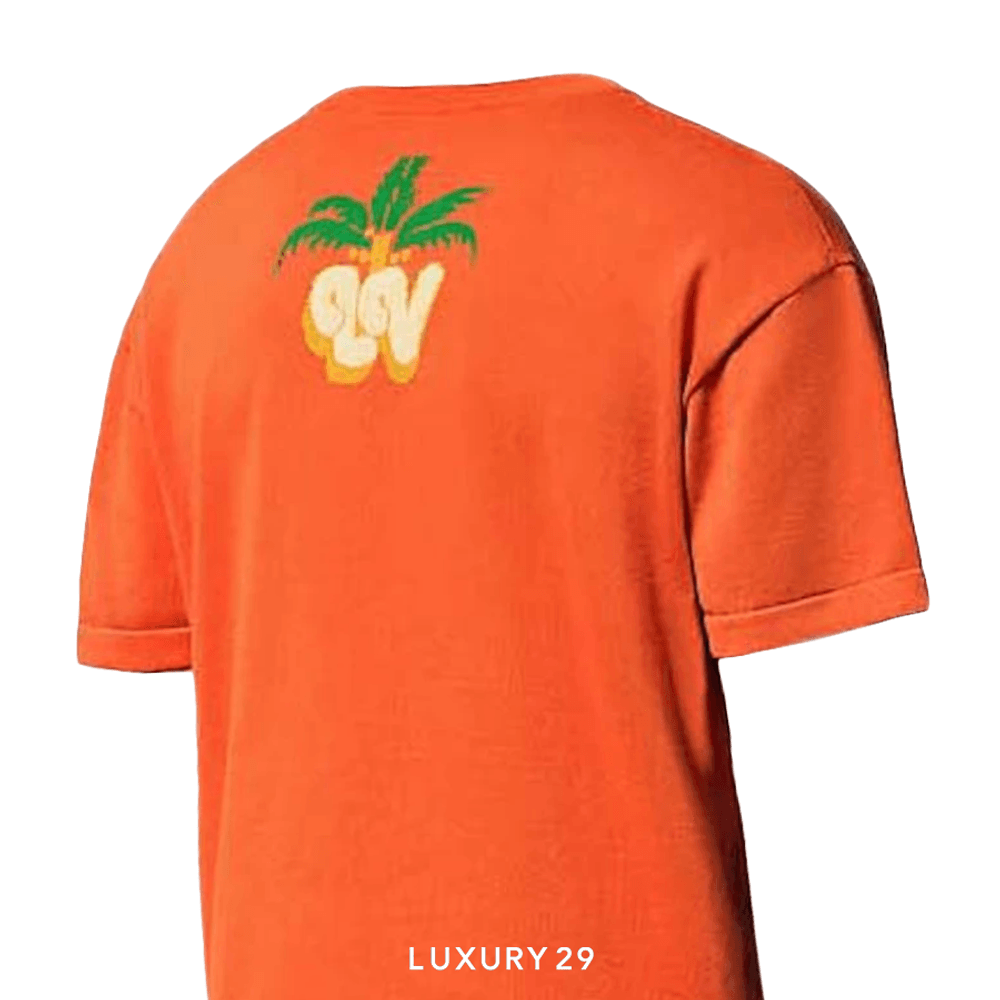 Louis Vuitton LV Short-Sleeved Cotton Crewneck(XL, Orange)