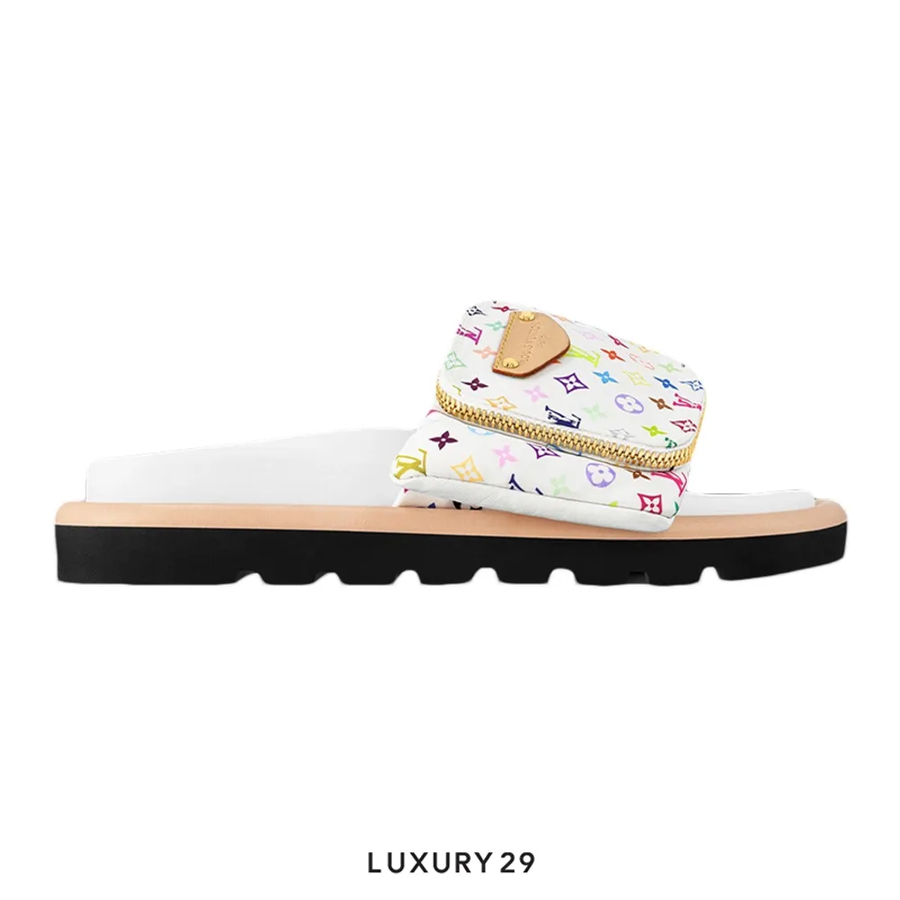 Louis Vuitton LV x TM Pool Pillow Flat Comfort Mules White(40, White)