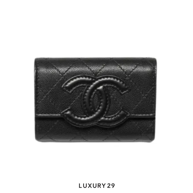 Chanel Fall Winter 2026 Pre-Collection Card Holder Shiny Grained Calfskin, Lambskin & Gold-Tone Metal Black