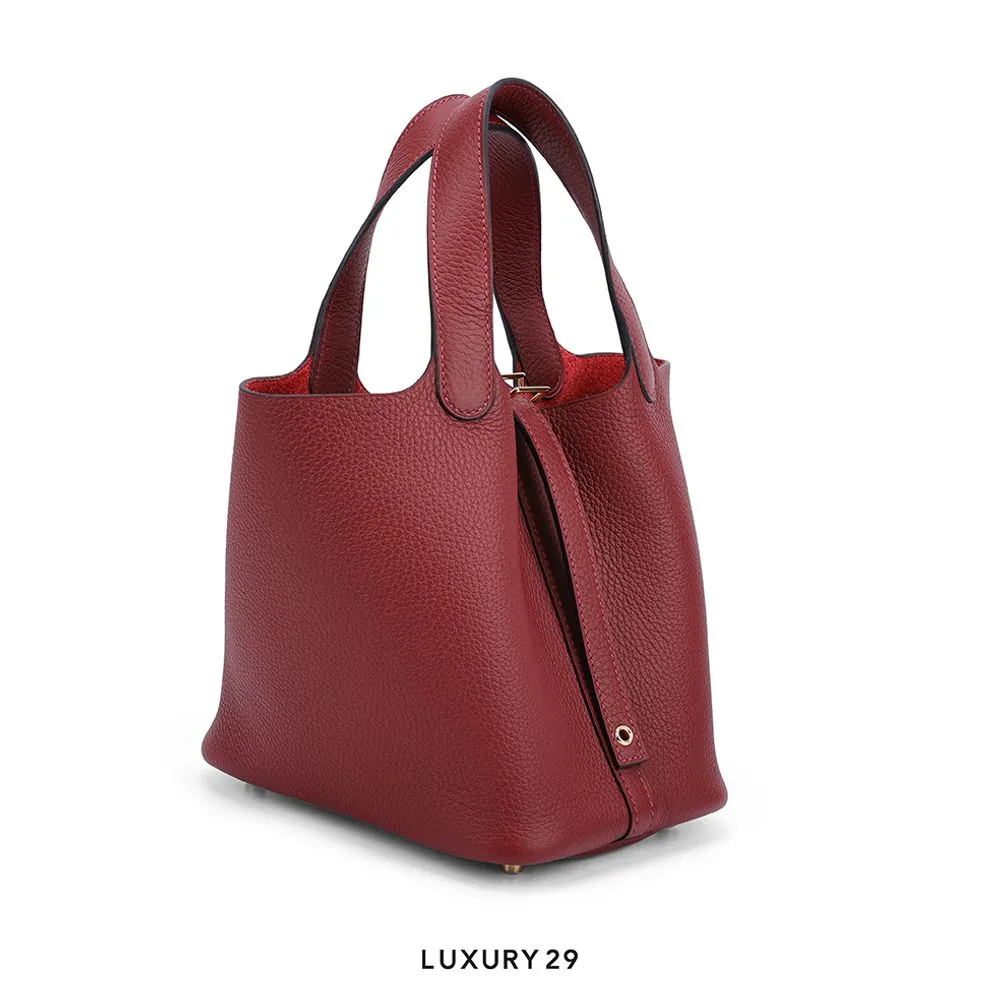 Hermes Picotin Lock 18 Rouge H Clemence Gold Hardware(Small, Red)