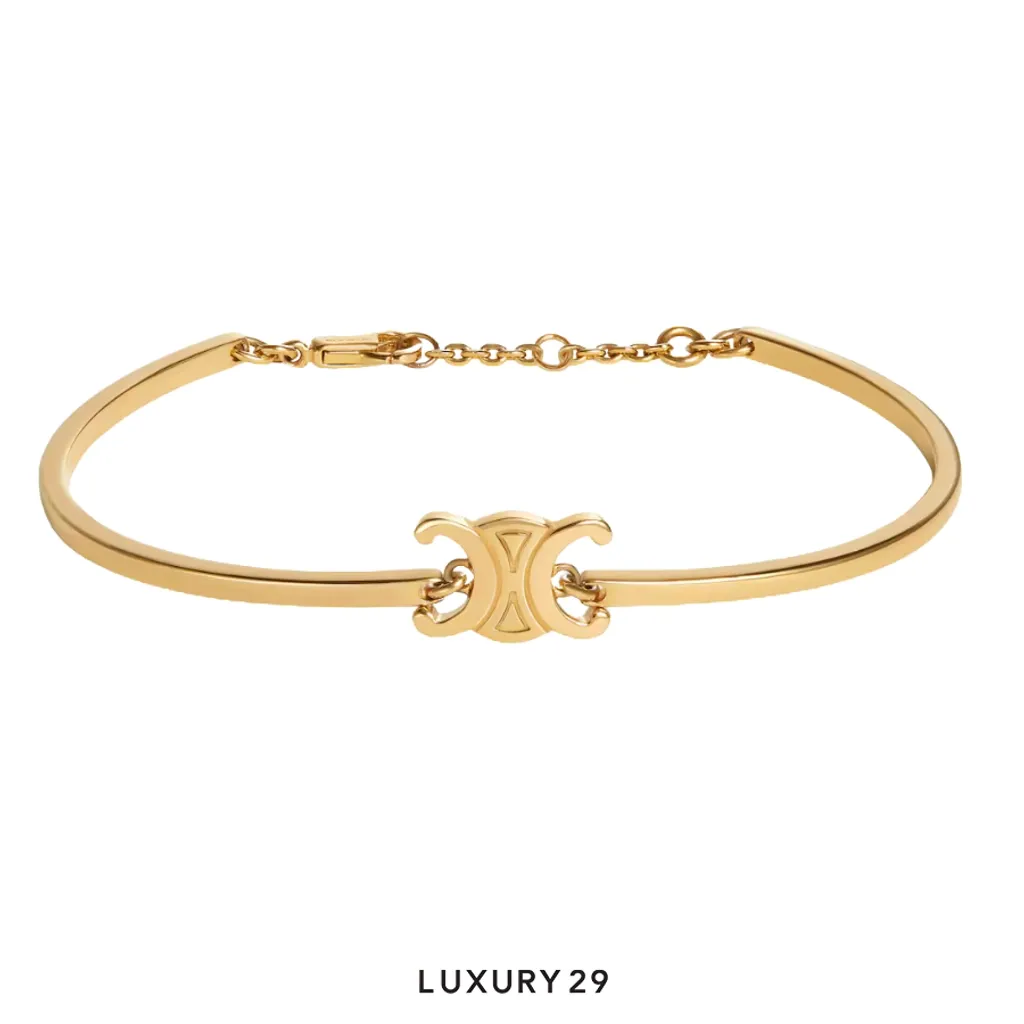 Celine Triomphe Articulated bracelet Gold(Free Size, Gold)