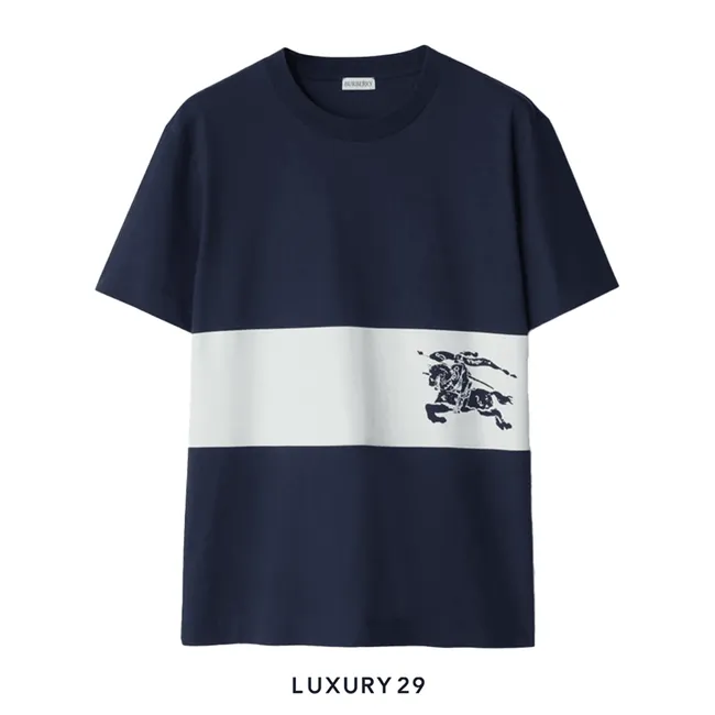 Burberry EKD Stripe Cotton T-shirt Storm