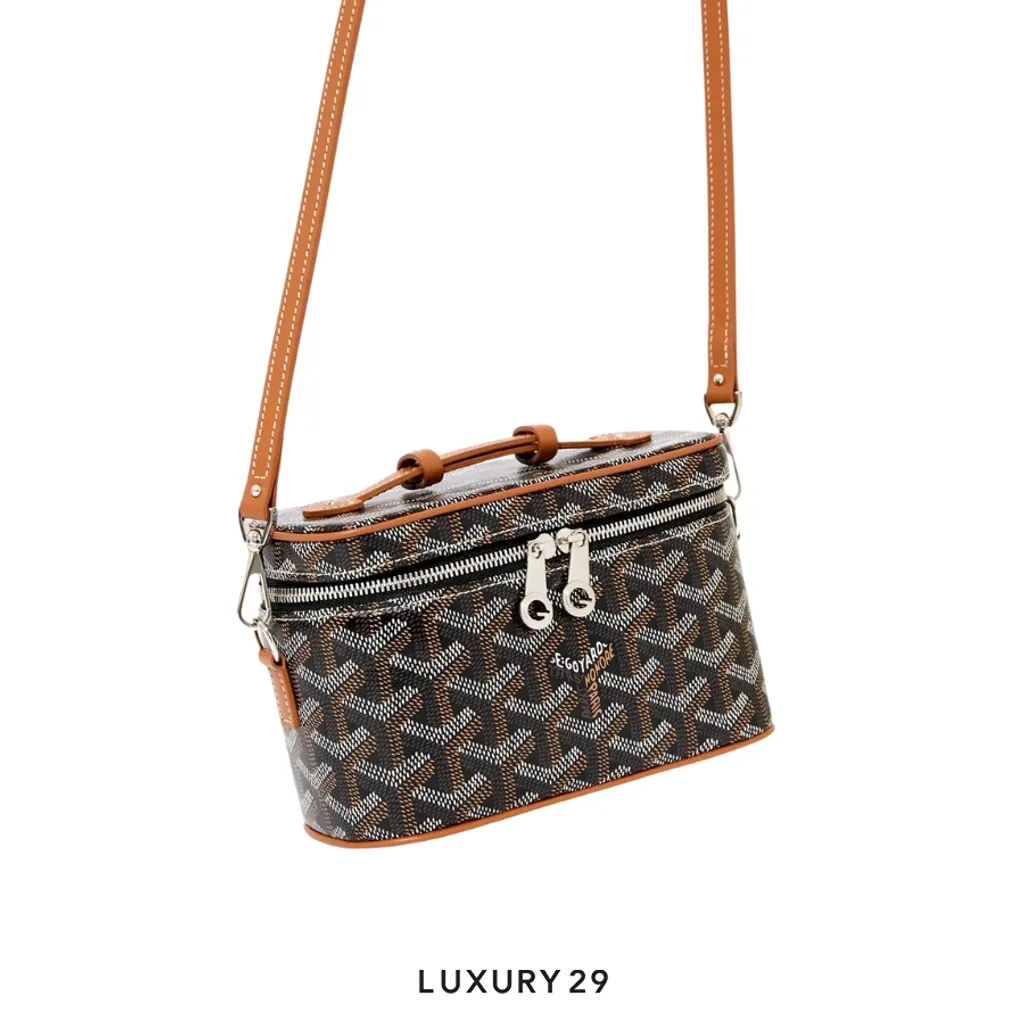 Goyard Muse Mini Vanity Black & Tan(Mini, Brown)