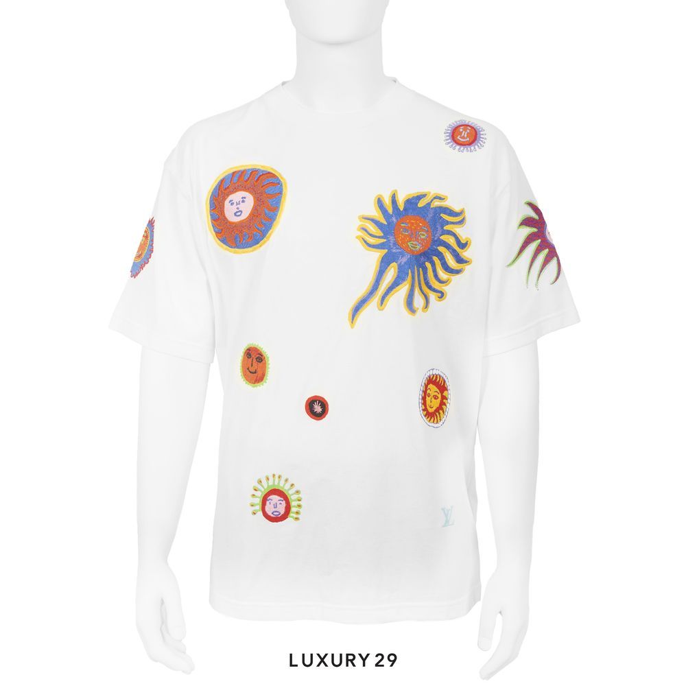LV x YK Embroidered Faces T-Shirt(L, White)