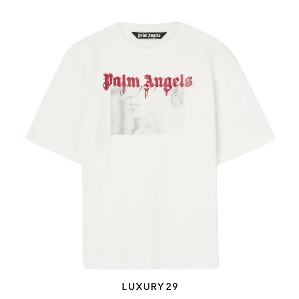 Tシャツ・カットソー Palm Angels PALM ANGELS - 【25SS】バック カーブロゴ オーバー Tシャツ