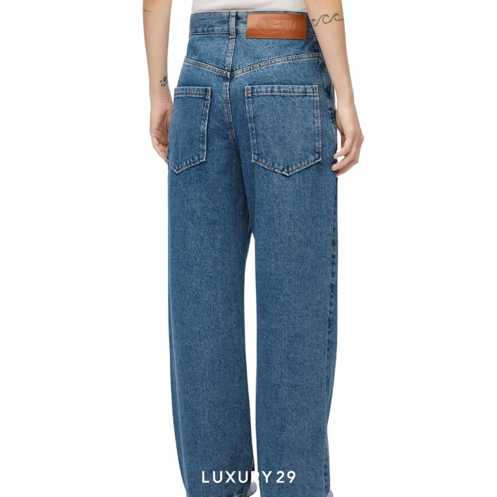 LOEWE Anagram baggy jeans(40, Blue)