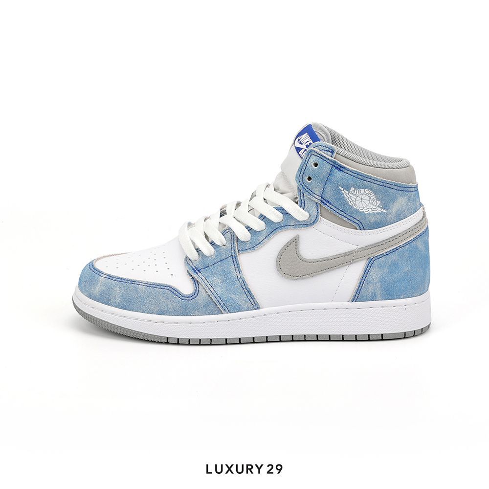 Nike Jordan 1 Retro High Hyper Royal Smoke Grey (GS)(36, Grey)