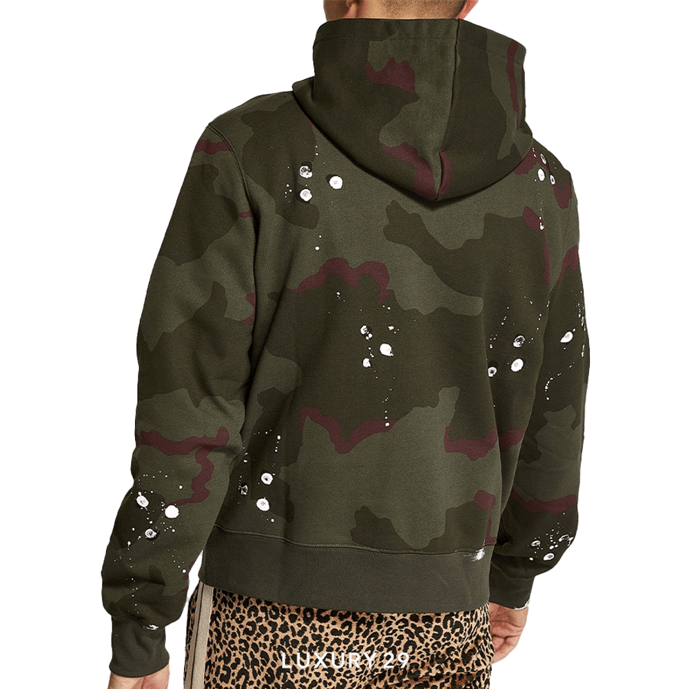 Amiri Army Logo Hoodie 'Camo'(L, Green)