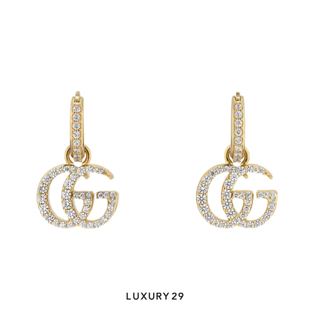 Gucci GG Marmont crystal earrings Gold(Free Size, Gold)