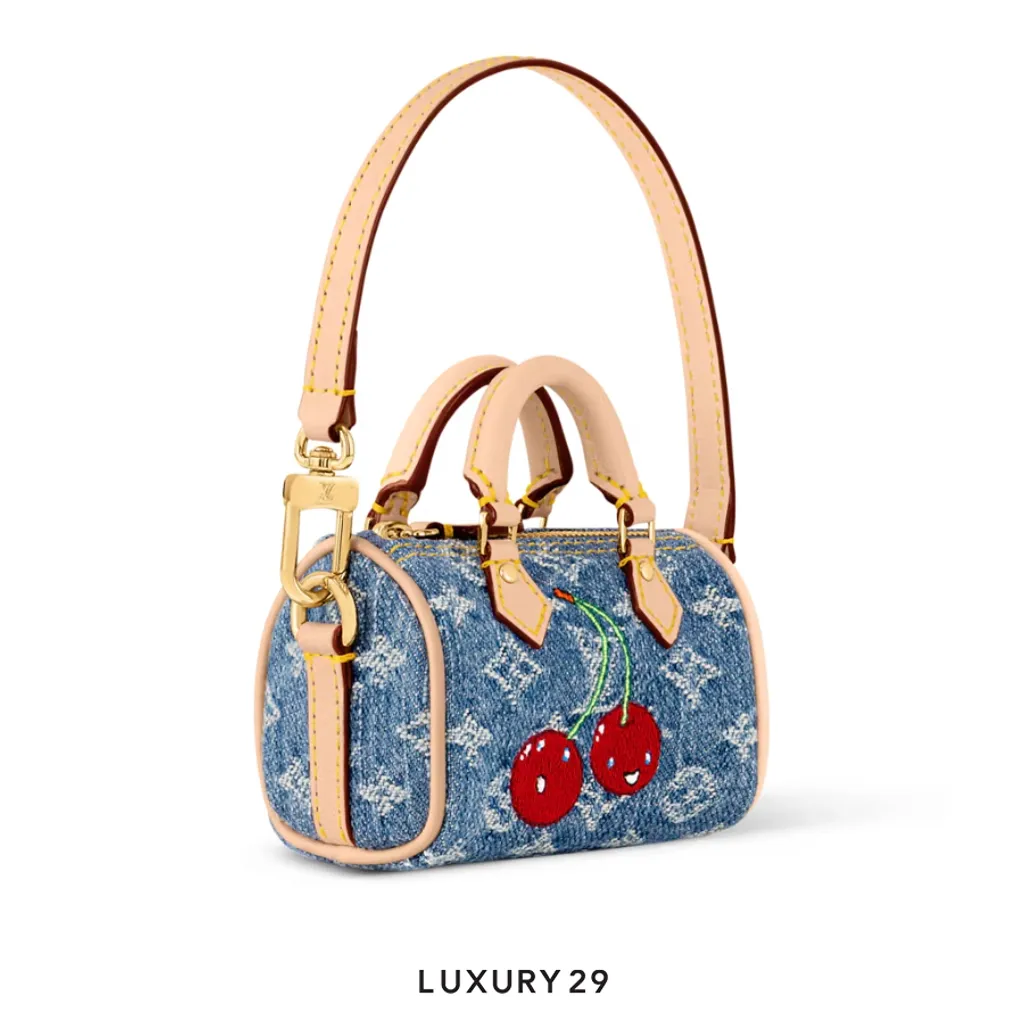 Louis Vuitton LV x TM - Micro Speedy Denim Cerise Bag Charm Denim Blue(Micro, Blue)