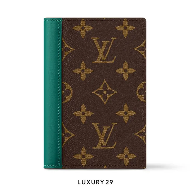 Louis Vuitton LV Passport Cover Monogram Macassar coated canvas Borneo Green