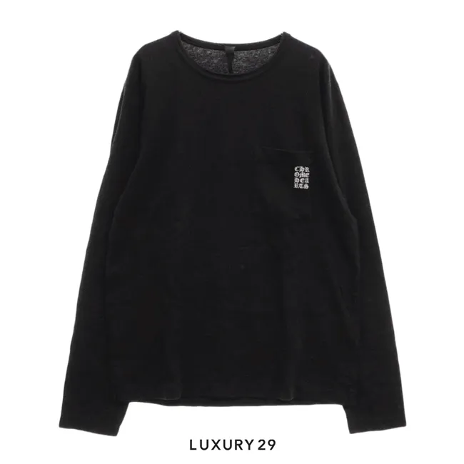 Chrome Hearts GRP Y Not Embroidered Pocket Long Sleeve T-Shirt Large Black