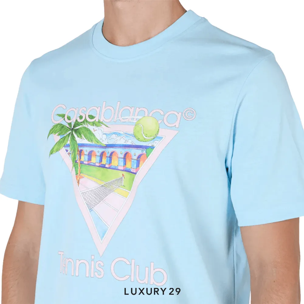 Casablanca Tennis Club Icon T-Shirt pale blue(XL, Blue)