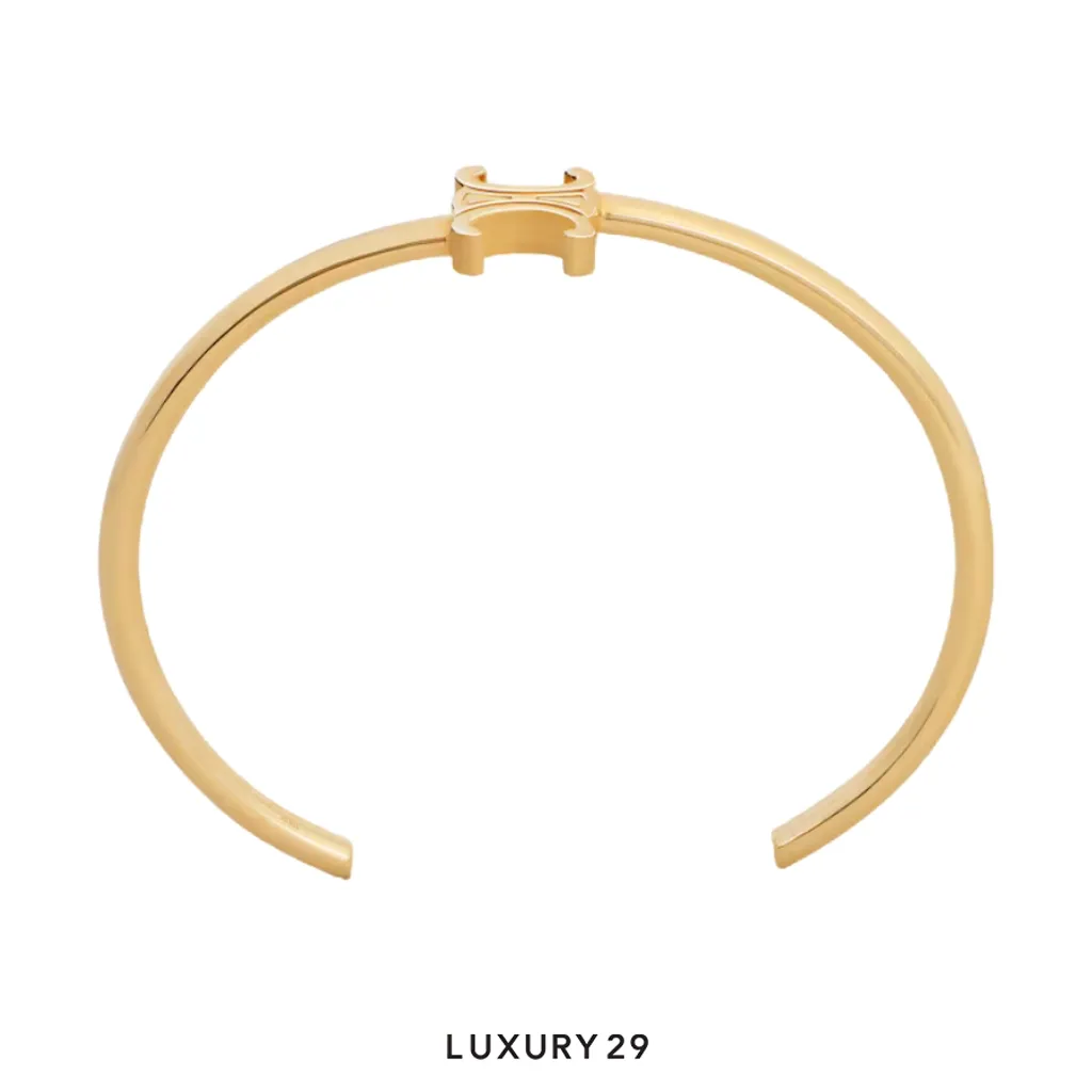 Celine Asymmetrical Triomphe Bracelet Gold(Free Size, Gold)
