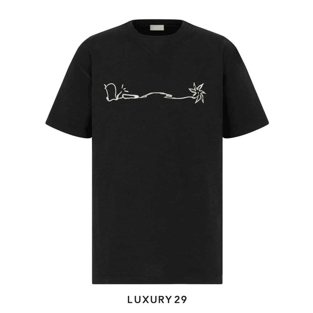 Dior X CACTUS JACK Oversized T-Shirt Black(L, Black)