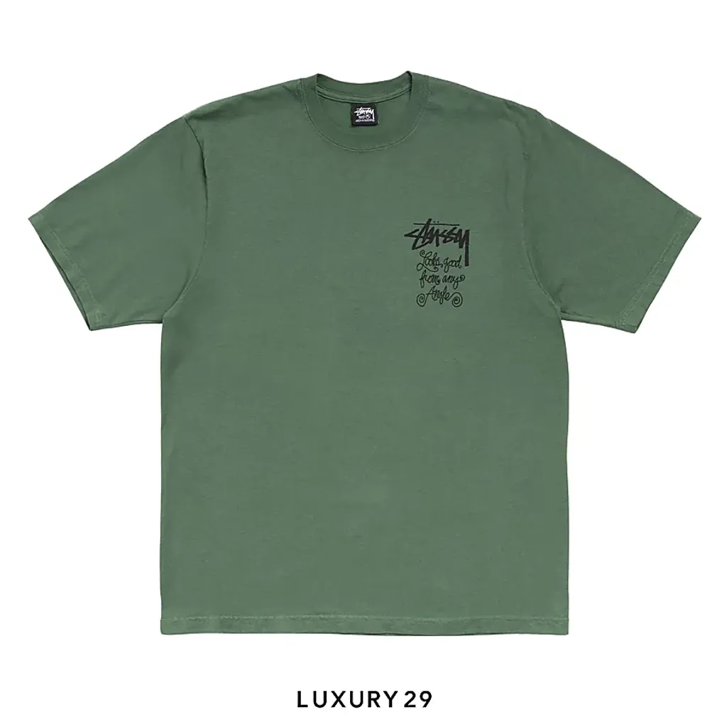 STUSSY ANY ANGLE TEE PIGMENT DYED PINE(M, Green)