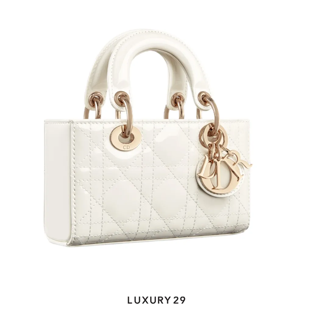 Dior Lady D-Joy Micro Bag Latte Cannage Lambskin(Micro, White)