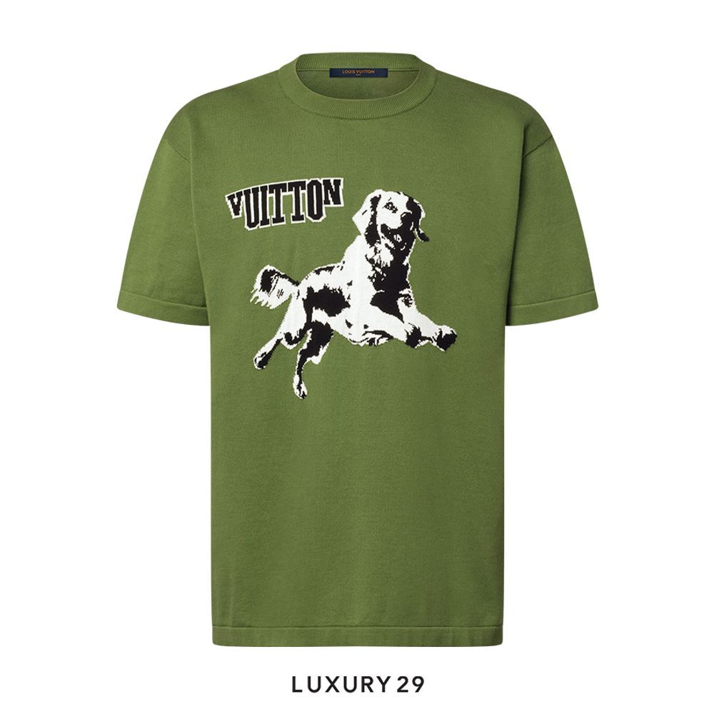 Louis Vuitton LV Short-Sleeved Cotton Crewneck(S, Green)