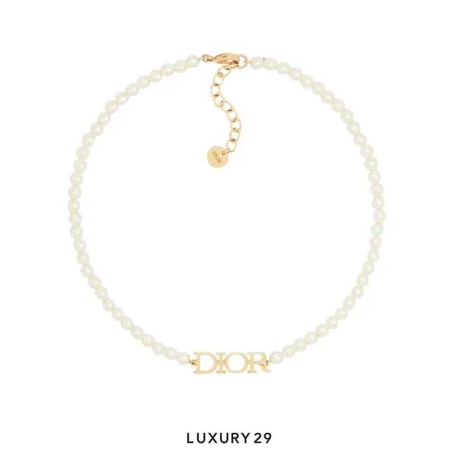 Dior  (r)evolution Necklace Gold-Finish Metal and White Resin Pearls