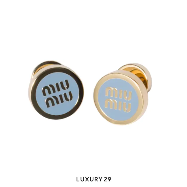 Miu Miu Enameled metal earrings Light Blue