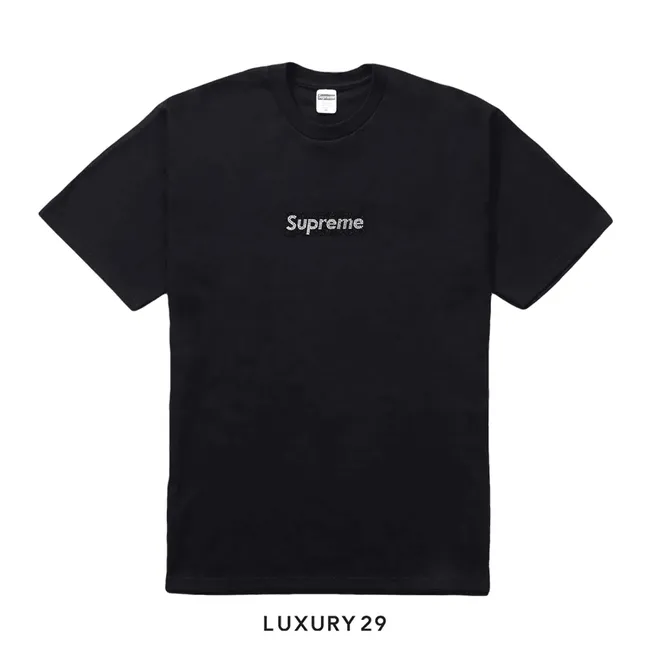 Supreme Swarovski Box Logo Tee Black
