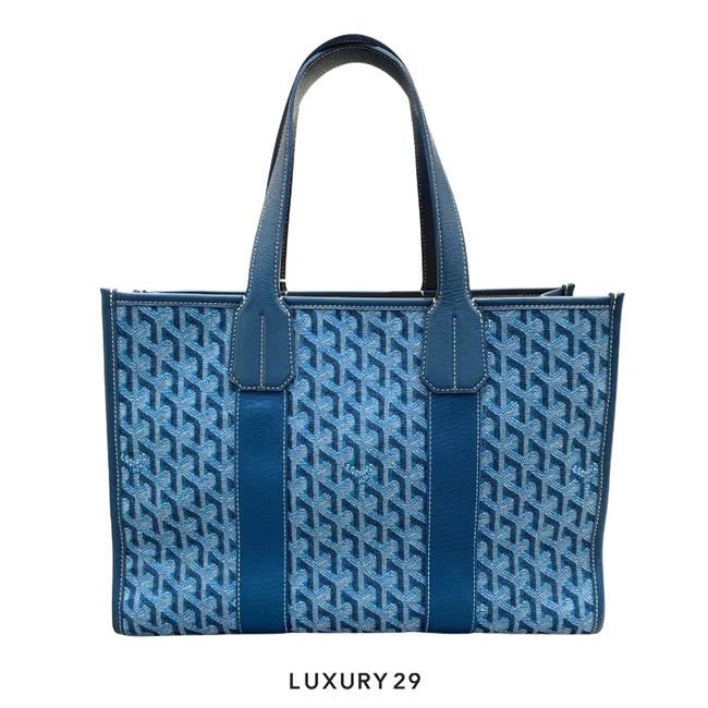 Goyard Villette Jacquard Tote Bag PM Ocean Blue