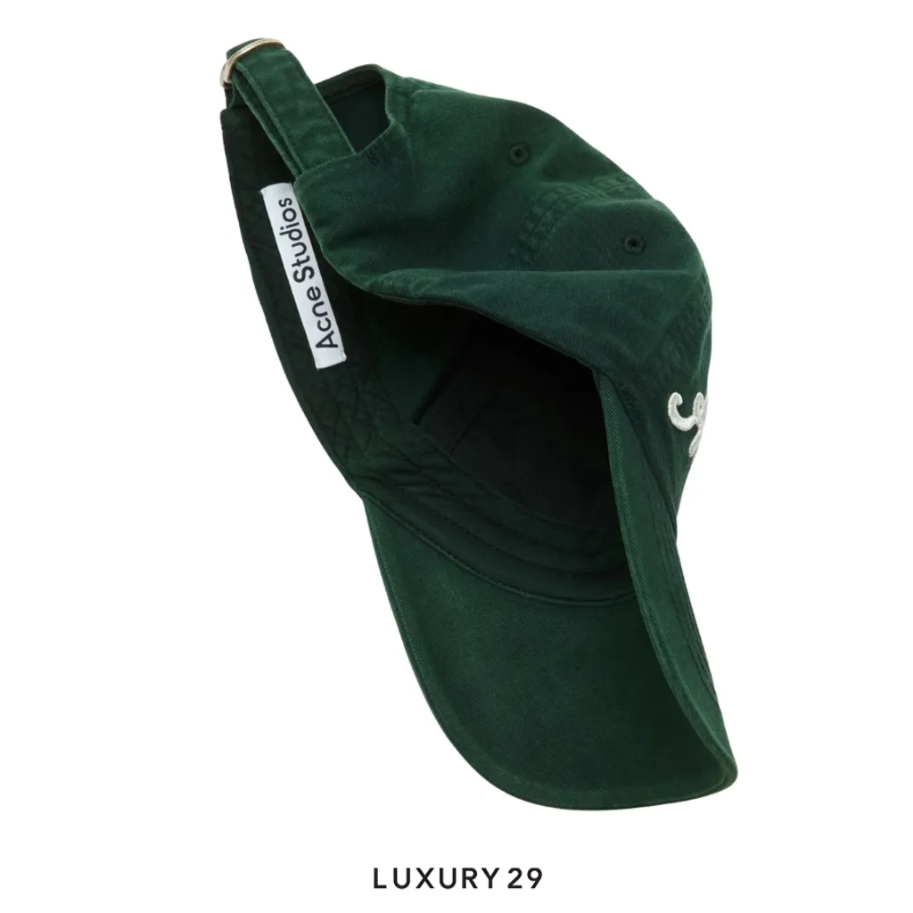 Acne Studios Embroidered logo cap Green(Free Size, Green)