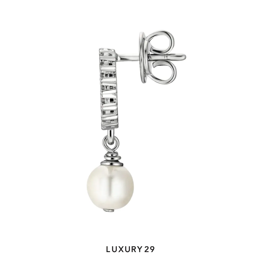 Gucci Crystal and pearl earrings Silver(Free Size, Silver)