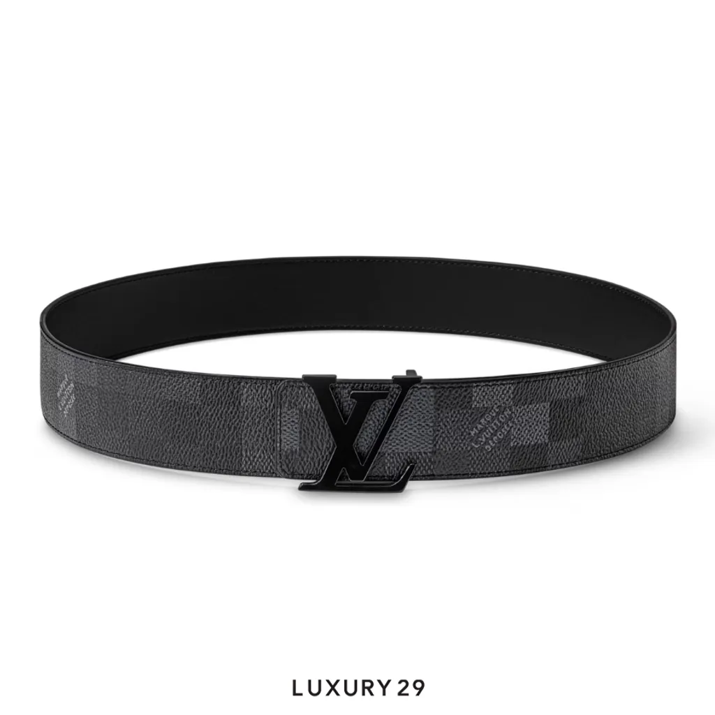 Louis Vuitton LV Initiales Damoflage 40mm widereversible Belt Black(40, Black)