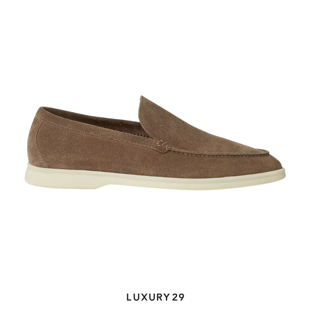 Loro Piana Summer Walk Loafer Suede Canteen(43, Brown)